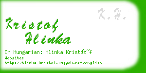 kristof hlinka business card